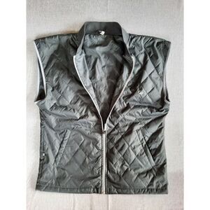Ride Men's Large Black Quilted Sleeveless Full-Zip Pocket‎ Puffer Jacket Vest